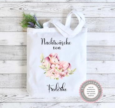 Einhorn Tasche Nachtwäsche Wechselwäsche Wechselkleidung (personalisiert) für Kindergarten  Wunschname KITA Einschulung Lüttentüddel®